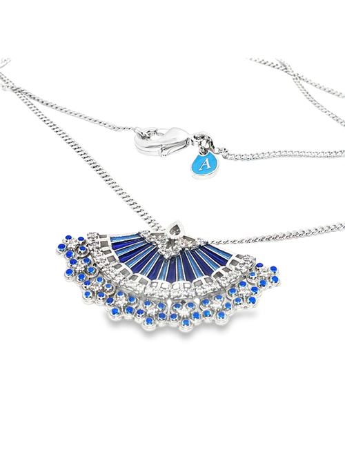 Diva gold crystal stones blue glazed necklace GOCCIAZZURRA JEWELS | CLDIVARODIOBLU